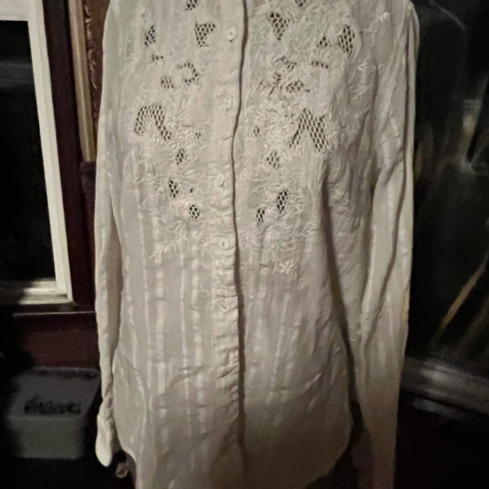 Free People S Chic White Lace Blouse
